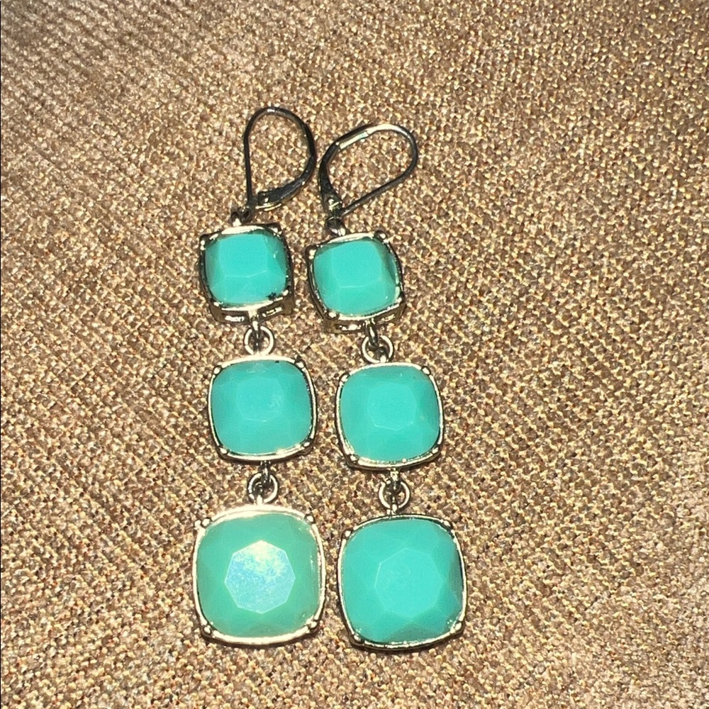 Banana Republic Factory Aqua Square Earrings